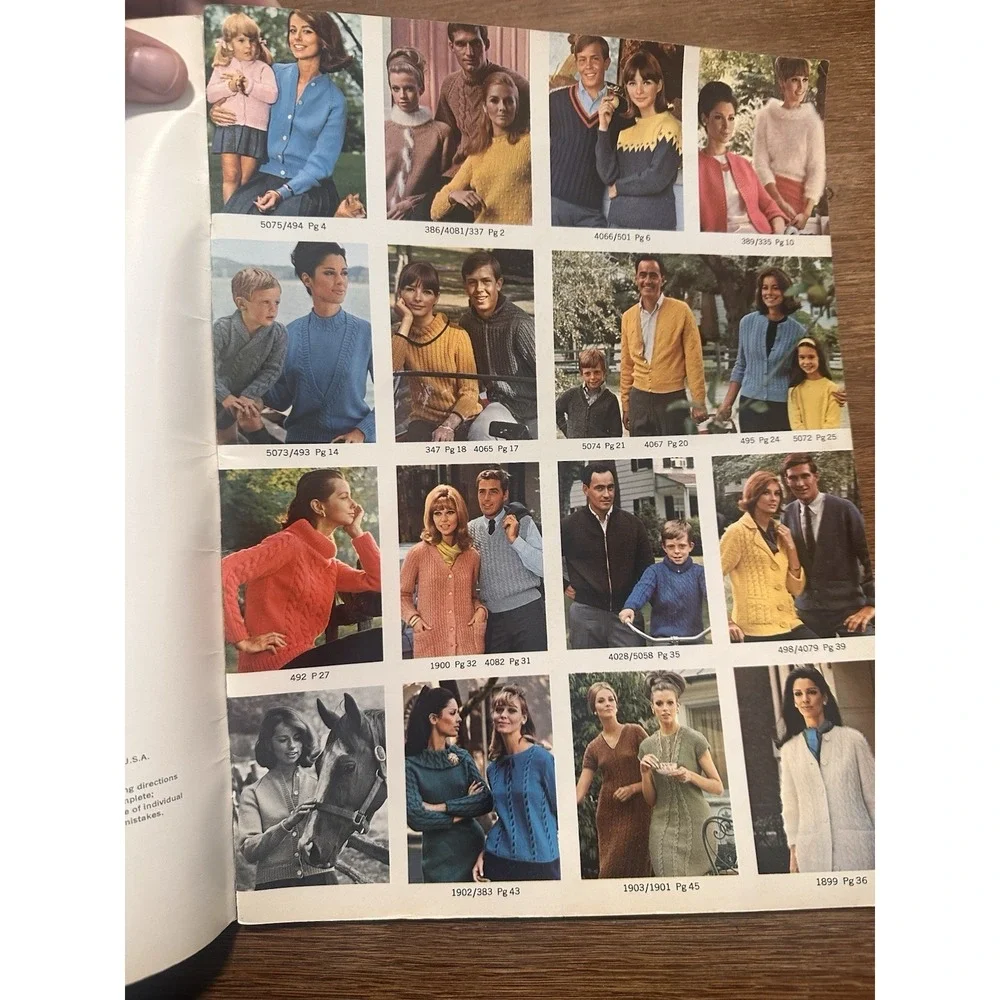 Vintage 1966 Women Men Fashion Magazine Catalog Cables & Raglans Bernat 47page